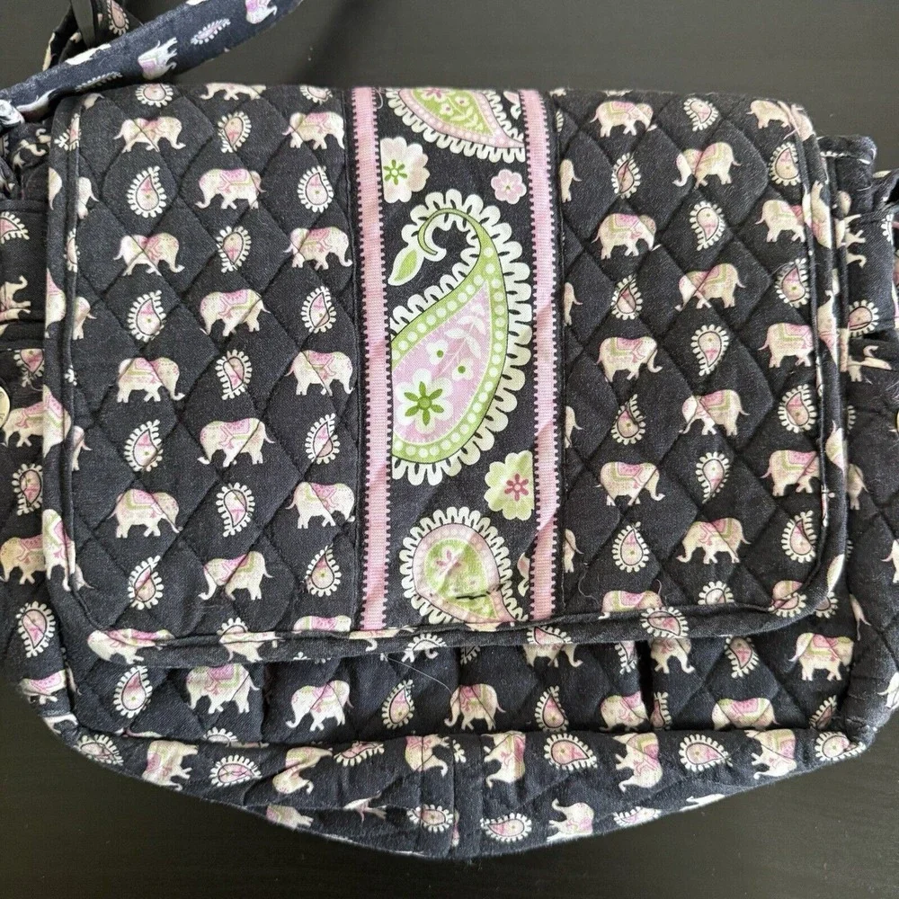 Vera Bradley Purse Pink Elephant Paisley Retired Print Tote‎ Bag